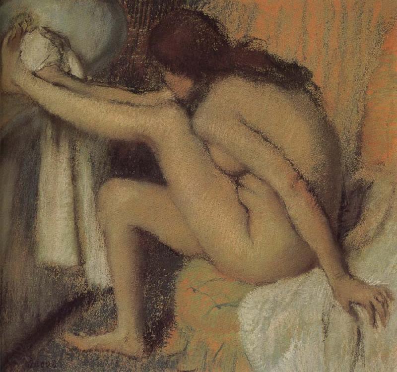 Edgar Degas Naked  woman wiping toes Norge oil painting art